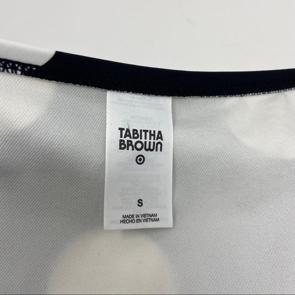 NEW! TABITHA BROWN x Target One Piece Swimsuit Puff Sleeve Polka Dot Stripes - Picture 6 of 10